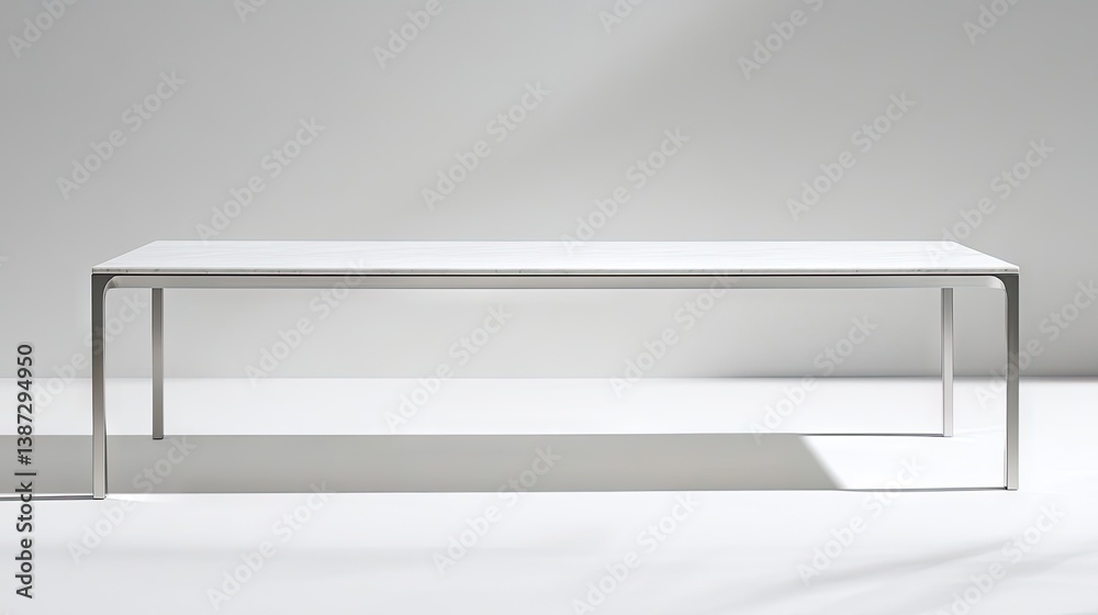 Slim-profile table with metal frame blending into a bright open living space Slim-profile table with metal frame blending into a bright open living space