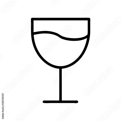 Wine glass vector icon illustration for bar restaurant menu drink list and celebration design element icon 