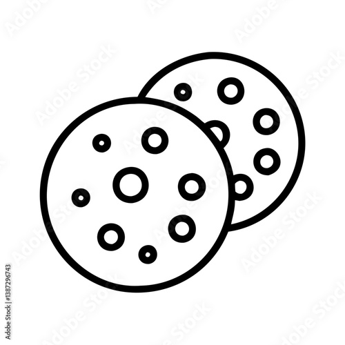 Delicious chocolate chip cookies vector illustration for baking dessert snack and treat designs is perfect
