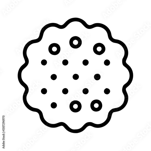 Chocolate chip cookie vector icon illustration for bakery dessert and sweet snack design element, isolated