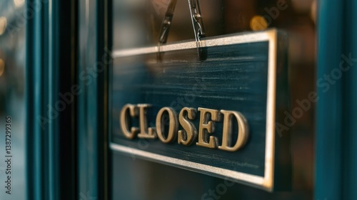 Fototapeta Naklejka Na Ścianę i Meble -  Recession impacts small businesses city streets photograph urban environment close-up view economic challenges