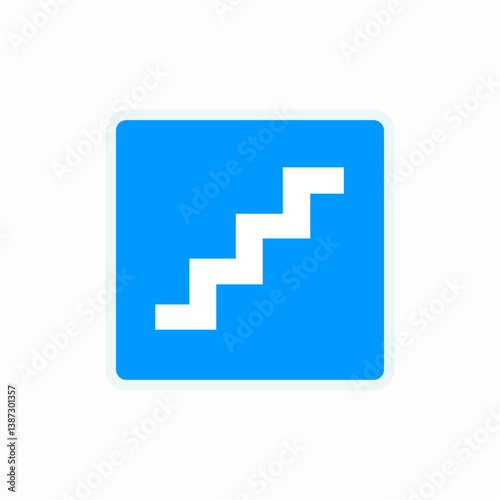 Stairway direction access point icon vector sign