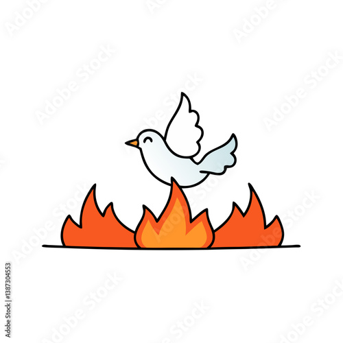 vector illustration of a fire
