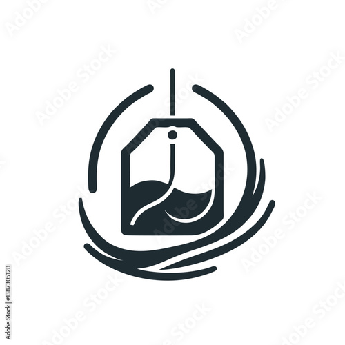 Tea Bag Logo With a Teabag Hanging by a String