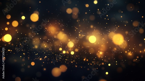 Wallpaper Mural Abstract golden bokeh lights on black background. Possible use stock photo for website banners, posters, or holiday cards Torontodigital.ca