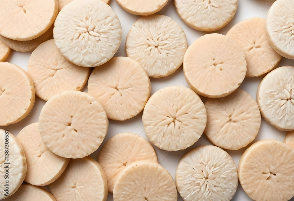 Rice cakes top view isolated on white background Rice cakes top view isolated on white background