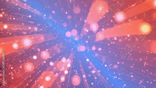 Abstract pink and blue light streaks and bokeh effect