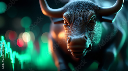 Trading bull stock market and crypto  bitcoin