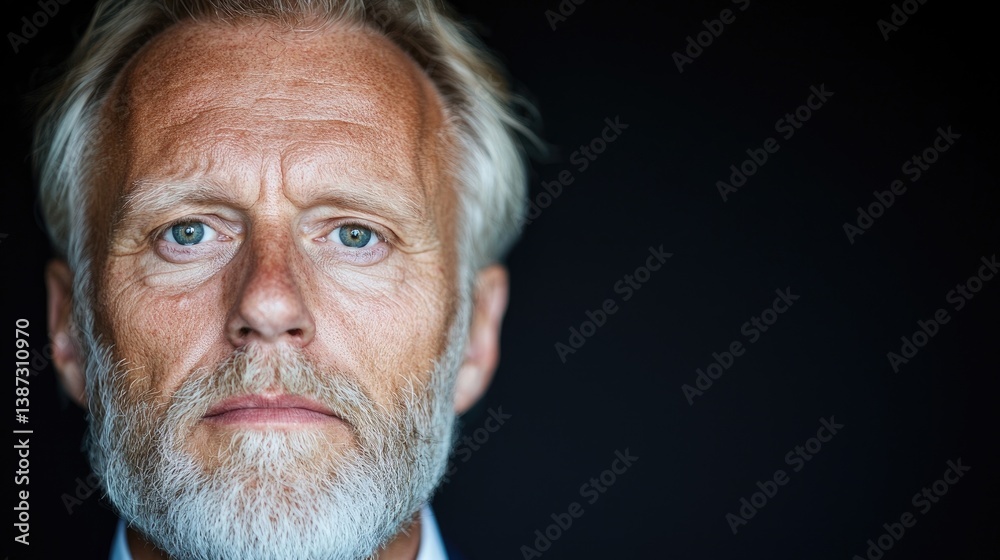 Obraz premium Close-up portrait of a serious older man