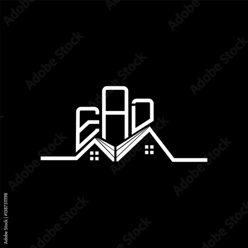 EAD Real State logo design, EAD simple and modern logo. EAD luxurious alphabet design