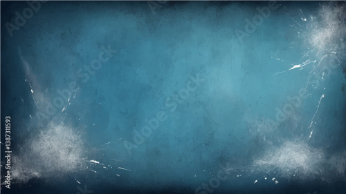 Dust and scratches design. Aged photo editor layer. blue grunge abstract background. Copy space.