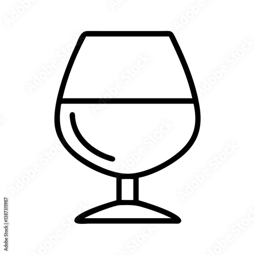 Elegant cognac glass vector icon design for bar and restaurant menu and logo design and other graphic design