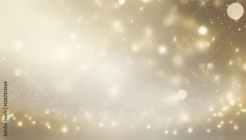 golden winter forest scene with stylized christmas trees, soft snowfall, and glowing star bokeh for festive background golden winter forest scene with stylized christmas trees, soft snowfall, and glowing star bokeh for festive background