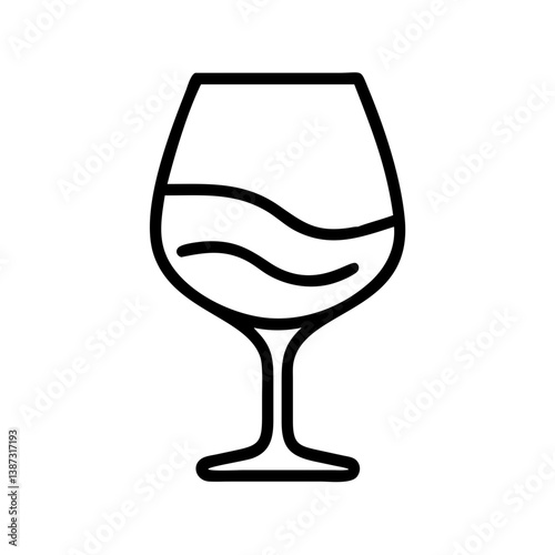 Wine glass vector icon illustration for bar restaurant menu and drink related design elements with alcohol