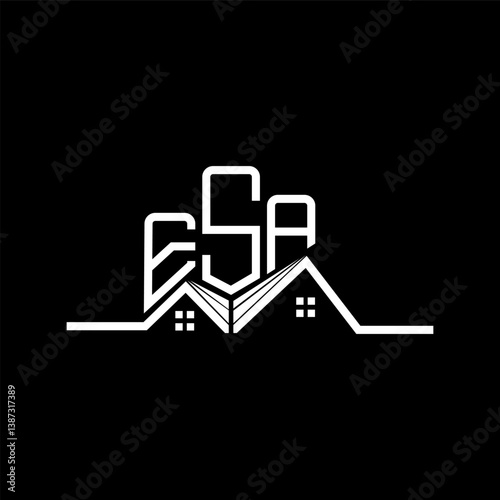 ESA Real State logo design, ESA simple and modern logo. ESA luxurious alphabet design