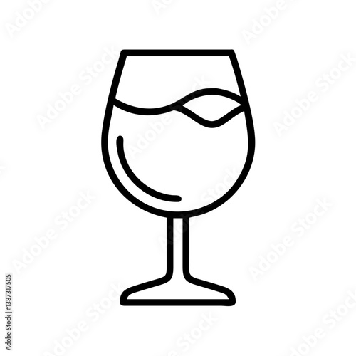 Download wine glass vector icon illustration for bar restaurant menu and drink concept in modern style 
