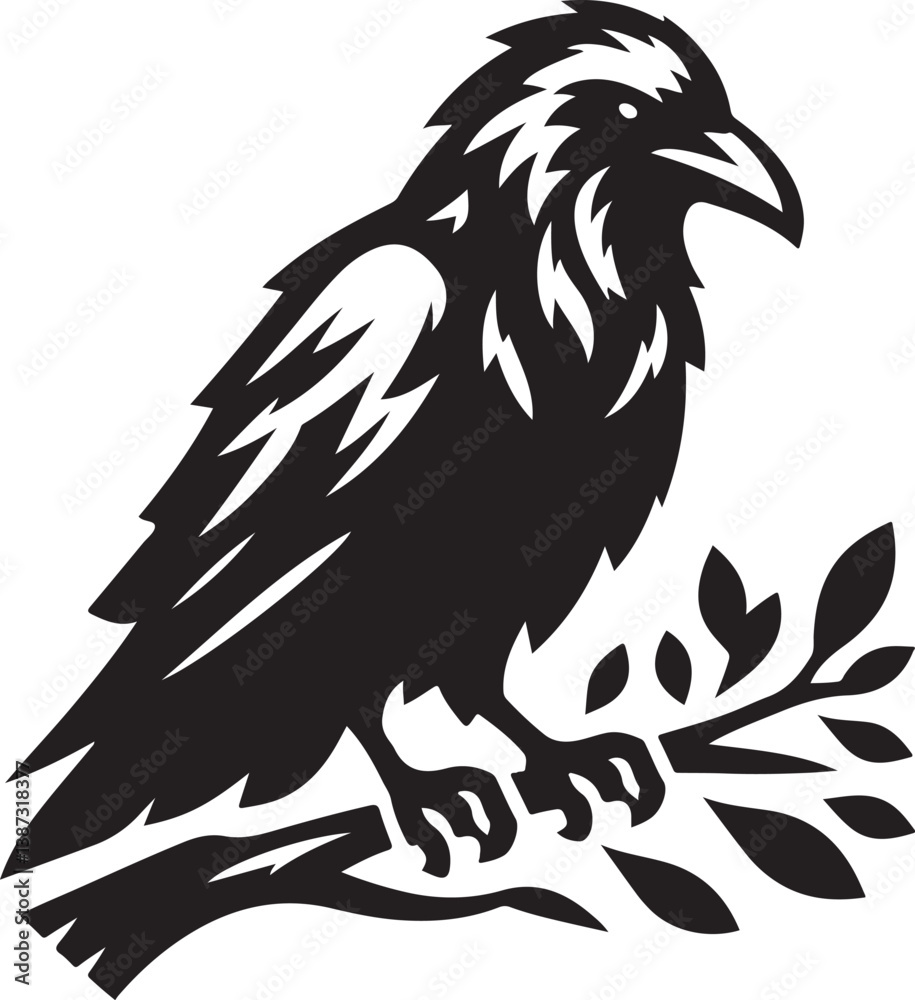 Fototapeta premium Raven illustration logo