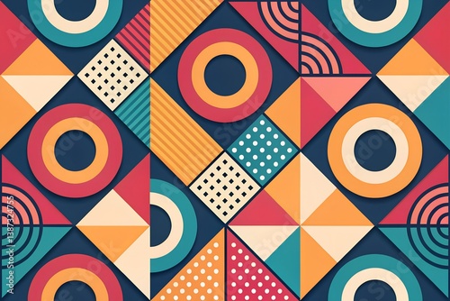 Trendy geometric abstract background pattern contemporary aesthetic seamless