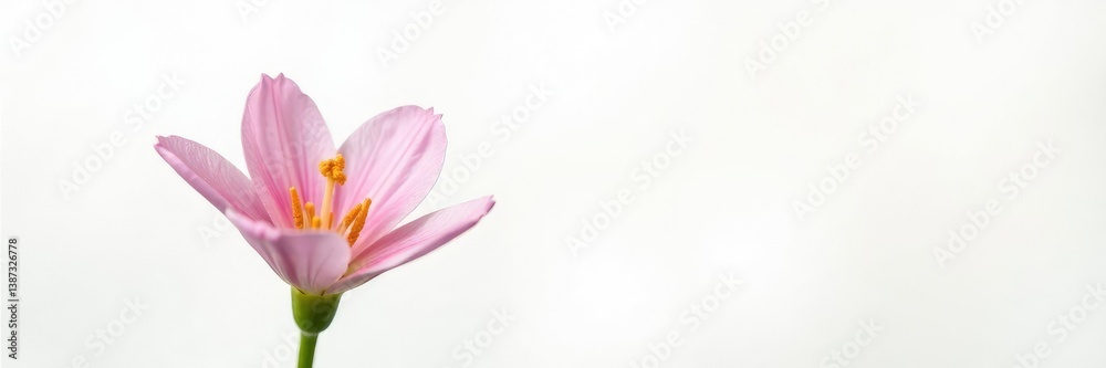 Delicate bell-shaped flower on white background, botanical garden, white background, Delicate bell-shaped flower on white background, botanical garden, white background,