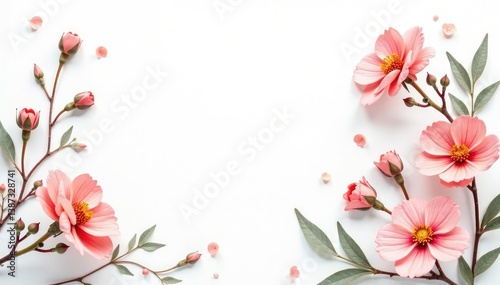 Delicate, small-scale floral print on white background, white, elegant