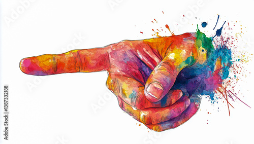 A vibrant, colorful hand painting drawn with the index finger, rendered in the delicate, fluid style of buttercream painting (1)