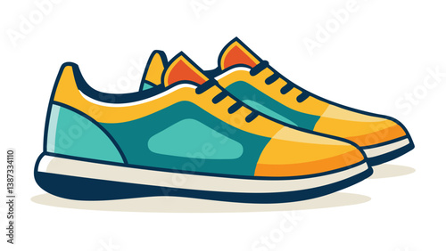 Colorful vector illustration of modern casual sneakers designed for active lifestyles in vibrant colors suitable for various activities
