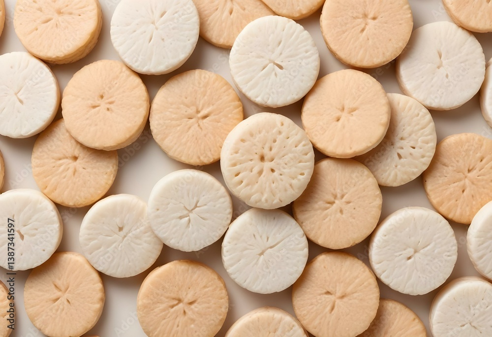 Rice cakes top view isolated on white background Rice cakes top view isolated on white background