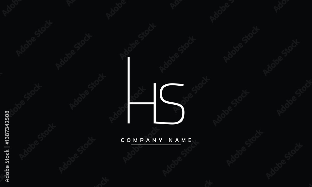 Fototapeta premium HS, SH, H, S Abstract Letters Logo Monogram