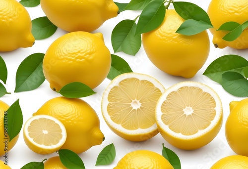 Obraz na płótnie ripe lemon fruit isolated on white background w salonie