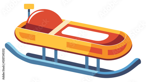 Colorful vector illustration of a sled on a white background designed for winter activities and fun in snowy landscapes