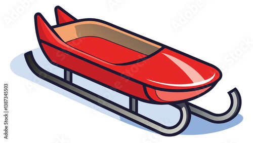 Colorful vector illustration of a sled on a white background designed for winter activities and fun in snowy landscapes