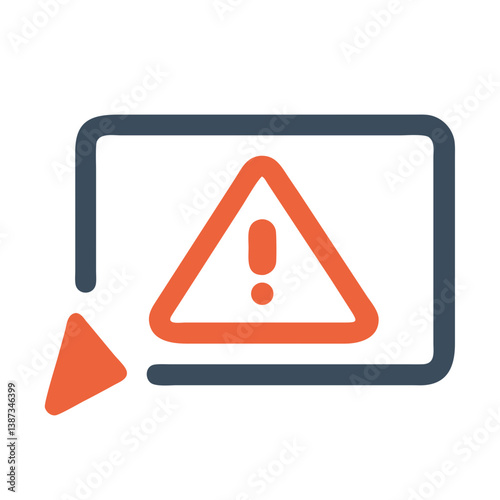 Free Download Warning triangle inside screen symbol in minimal style - GFXLoad
