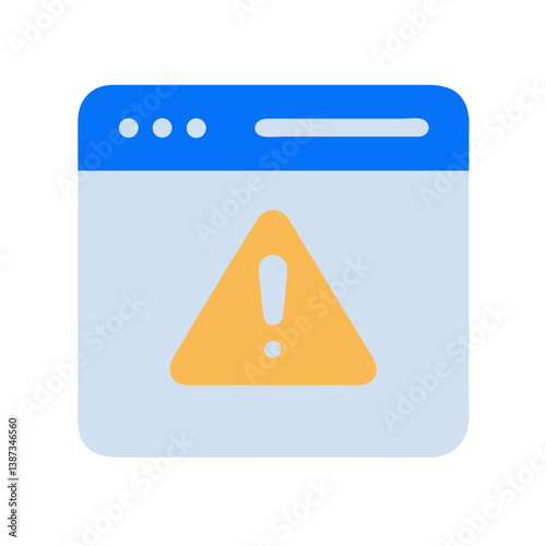 Browser window with warning icon