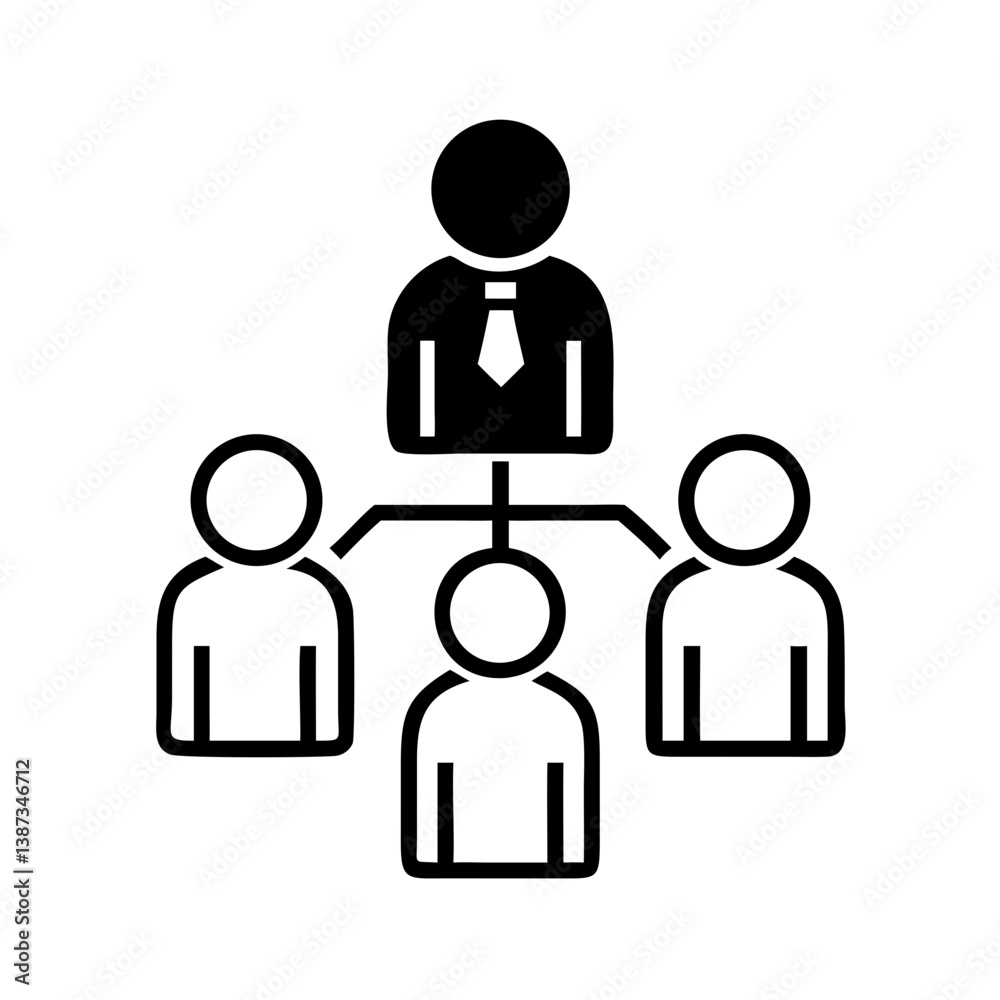 Business hierarchy icon with manager and employees Business hierarchy icon with manager and employees