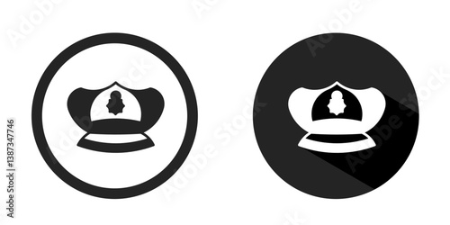 Police hat logo. Police hat icon vector design black color. Stock vector.