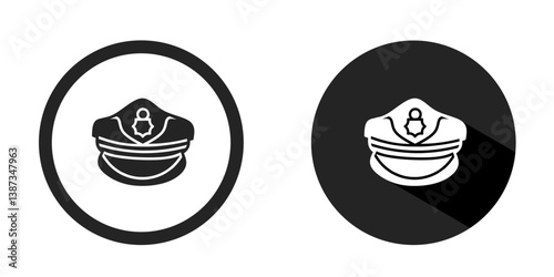 Police hat logo. Police hat icon vector design black color. Stock vector.