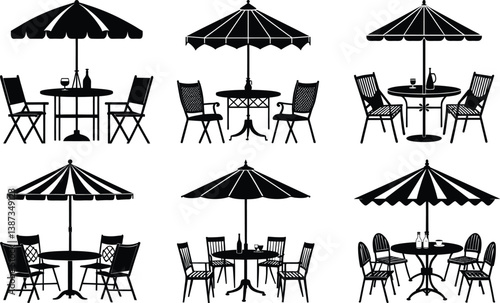 Outdoor Dining Set silhouette vector