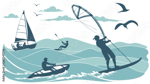 physical activity and sports vector