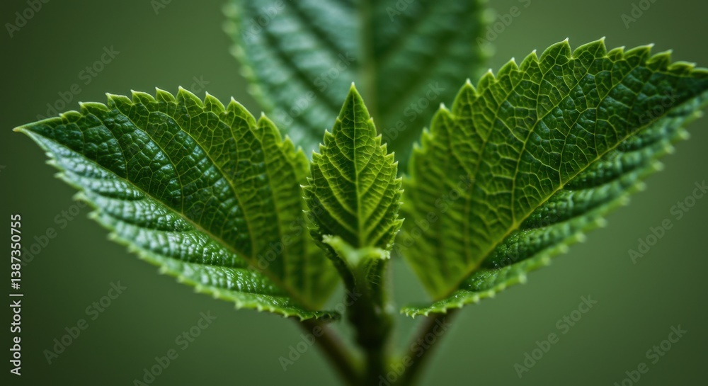 Vibrant Green Leaves Close-Up: Nature's Detailed Beauty Unfolding Vibrant Green Leaves Close-Up: Nature's Detailed Beauty Unfolding