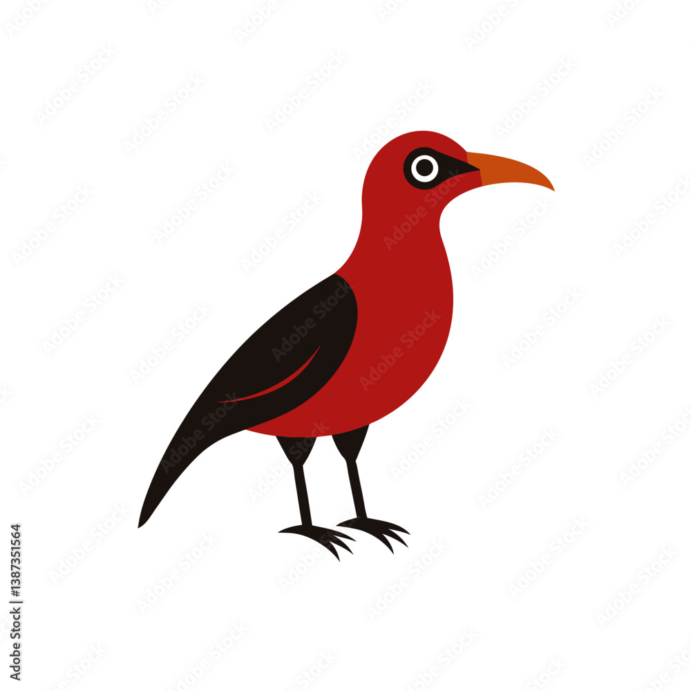 Fototapeta premium vector illustration of a red bird