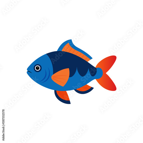 red fish on white background