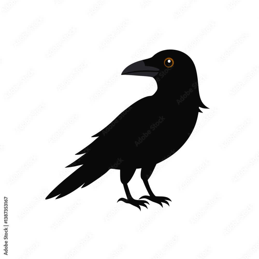 Fototapeta premium crow on a white background