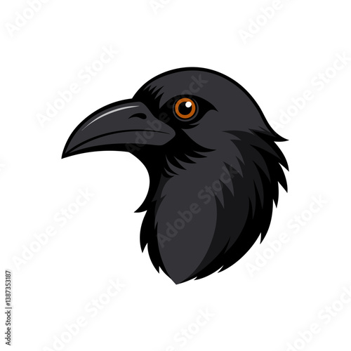 crow on a white background