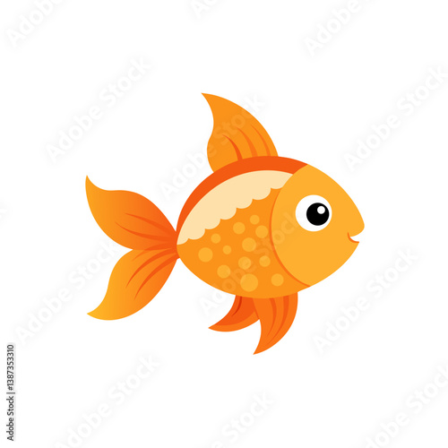 gold fish on white background