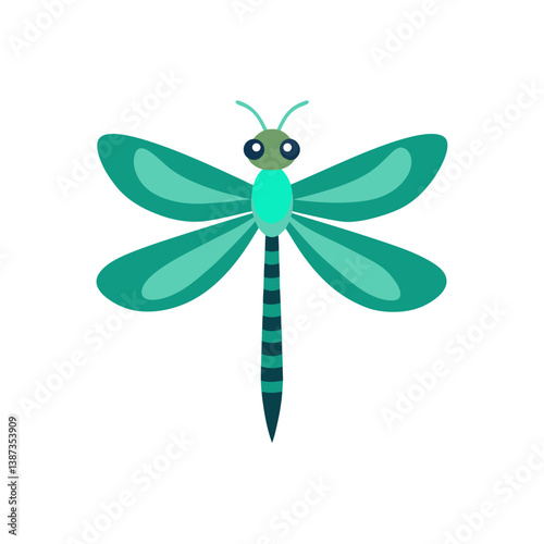 dragonfly on white background