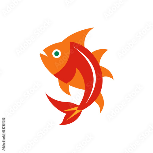 gold fish isolated on white background