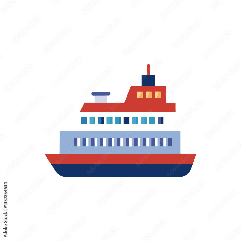Obraz premium cruise ship vector illustration