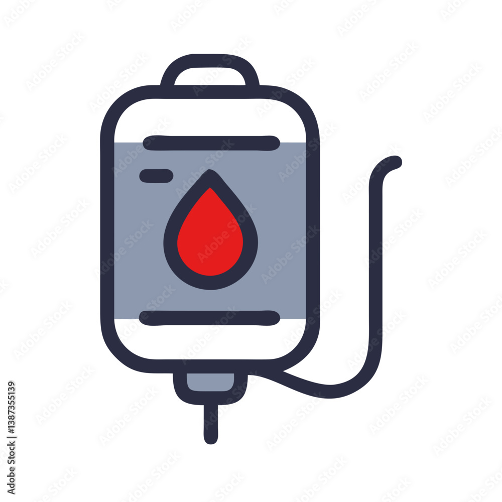 Blood donation bag symbolizing health and generosity against a simple background  