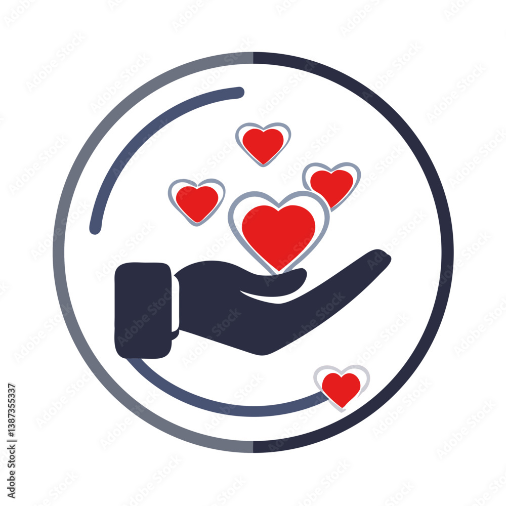 Heart Symbol in Hand Representing Blood Donation Awareness Heart Symbol in Hand Representing Blood Donation Awareness