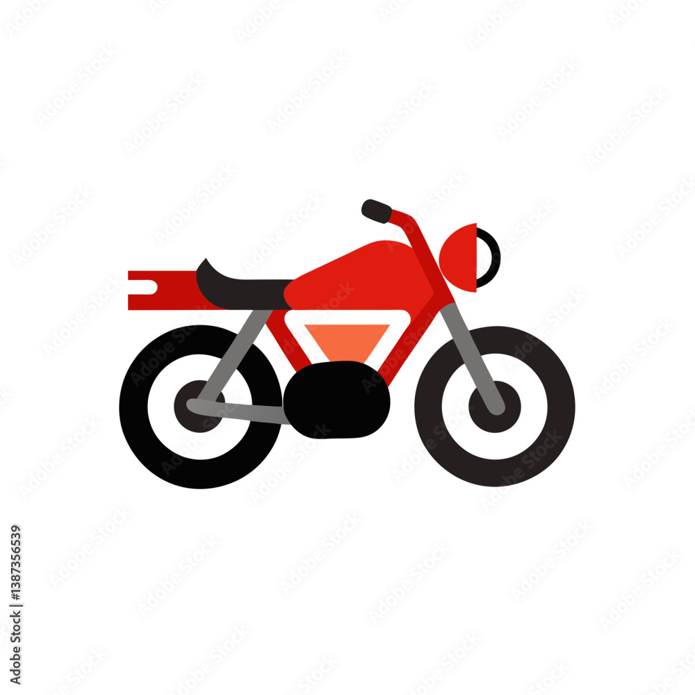 Fototapeta premium red motorcycle isolated on white background